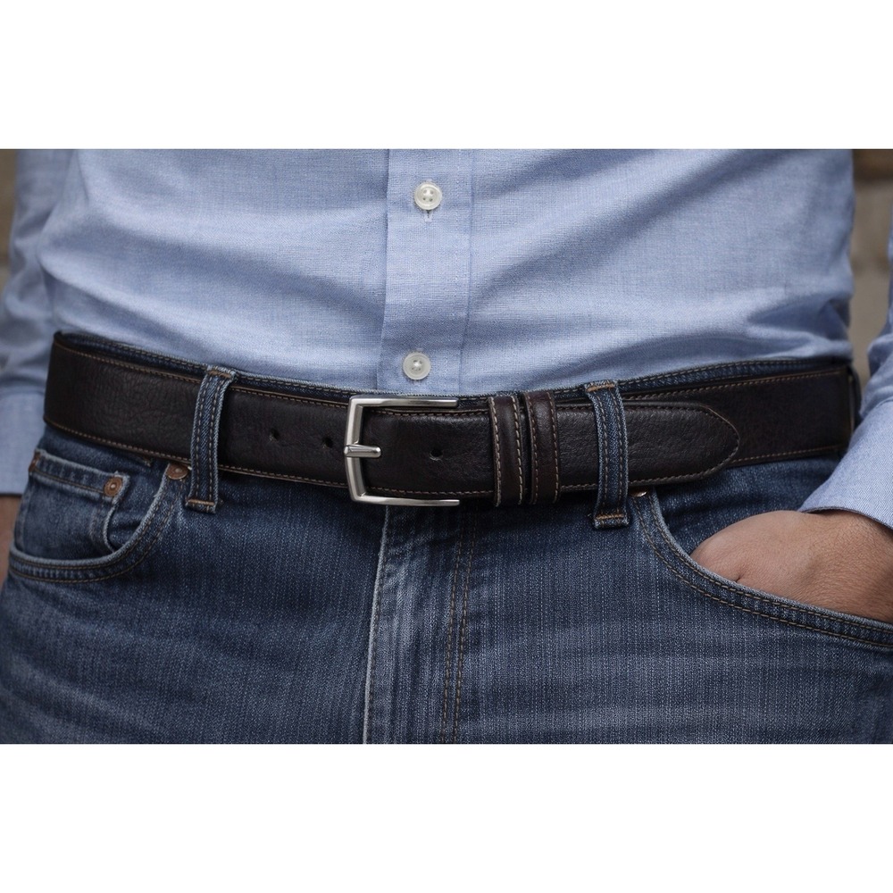 Diego Toscani Italian Dark Brown Leather Belt‎ 115/130 Size XL 40 Plus Mens
